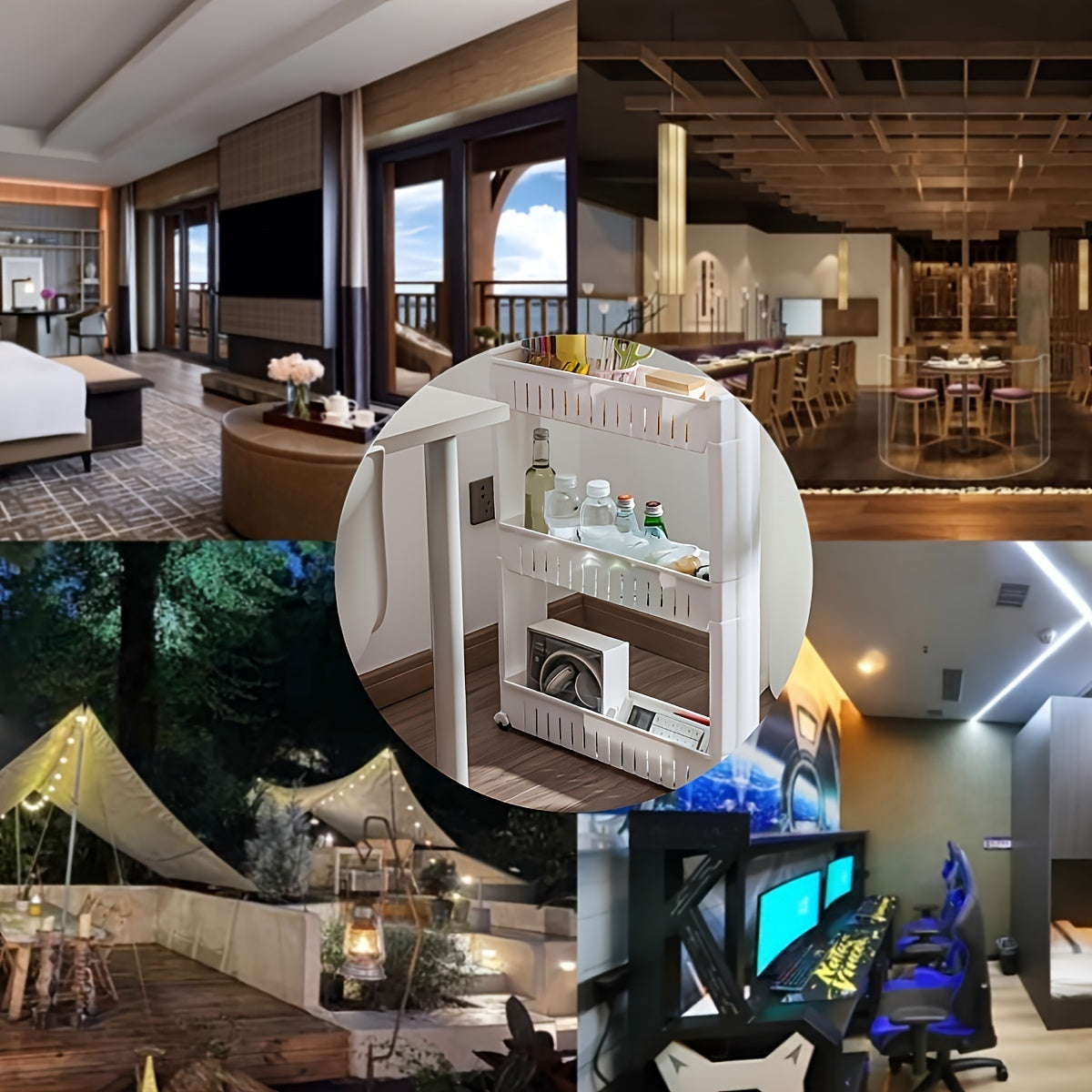 Органайзер для хранения с ультратонким краем холодильника 3/4 слоя для ванной и гостиной, идеален для отелей.