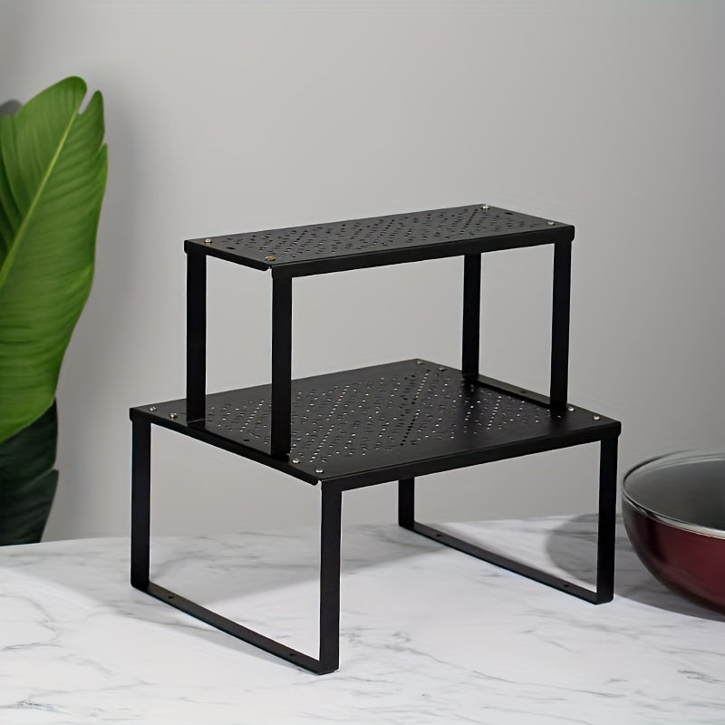 Estante de almacenamiento de cocina de metal, diseño abierto de una pieza, organizador para armarios