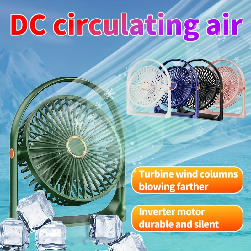 Portable USB Rechargeable Clip-On Fan with Nightlight, 5-Speed, 720° Rotation