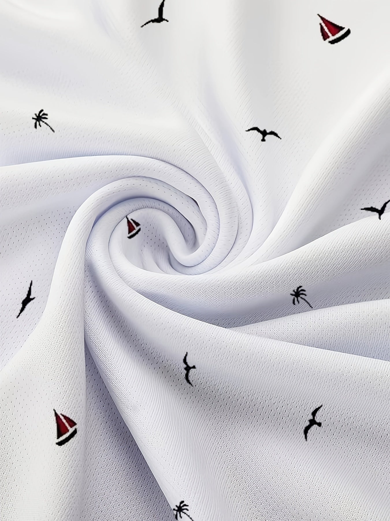 Men's Digital Print Golf Polo Shirt with Lapel Collar Stretch Knit Fabric Summer Regular Fit