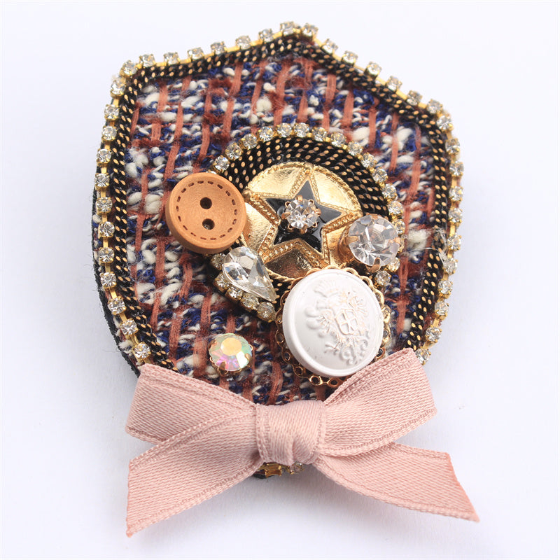 Elegant Rhinestone Brooch Bow Design Jewelry Accessory for Clothing Bags Hats