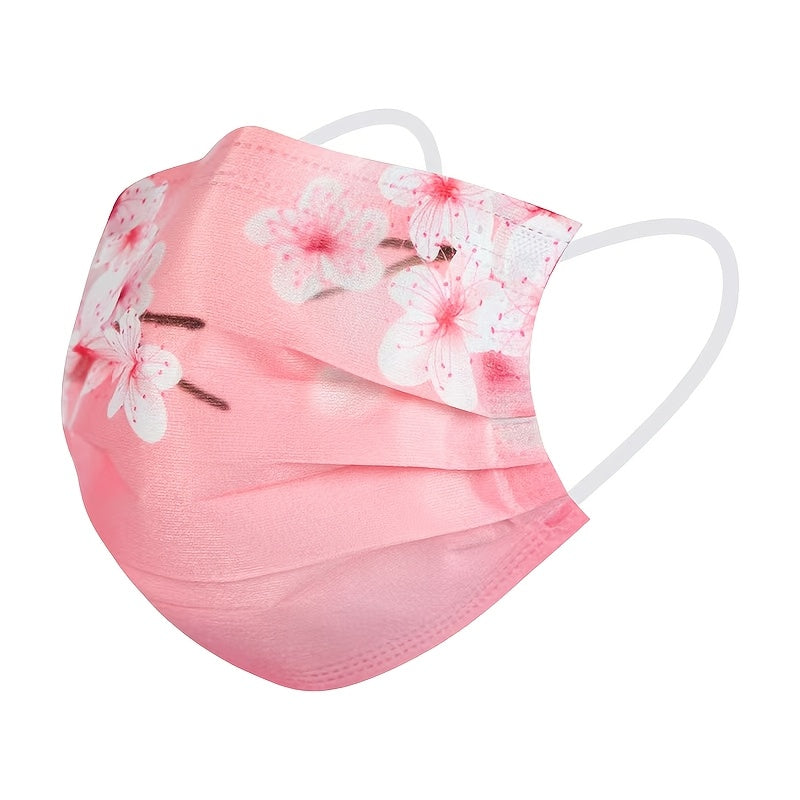 Women’s Floral Starry Sky Disposable Face Masks Pack of 50 Breathable Sun-Protective