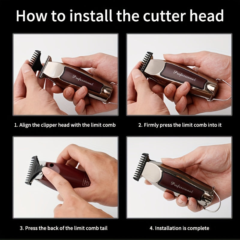 Kit de cortapelos profesionales con recargable USB, cortapelos con 3 peines guía, diseño inalámbrico