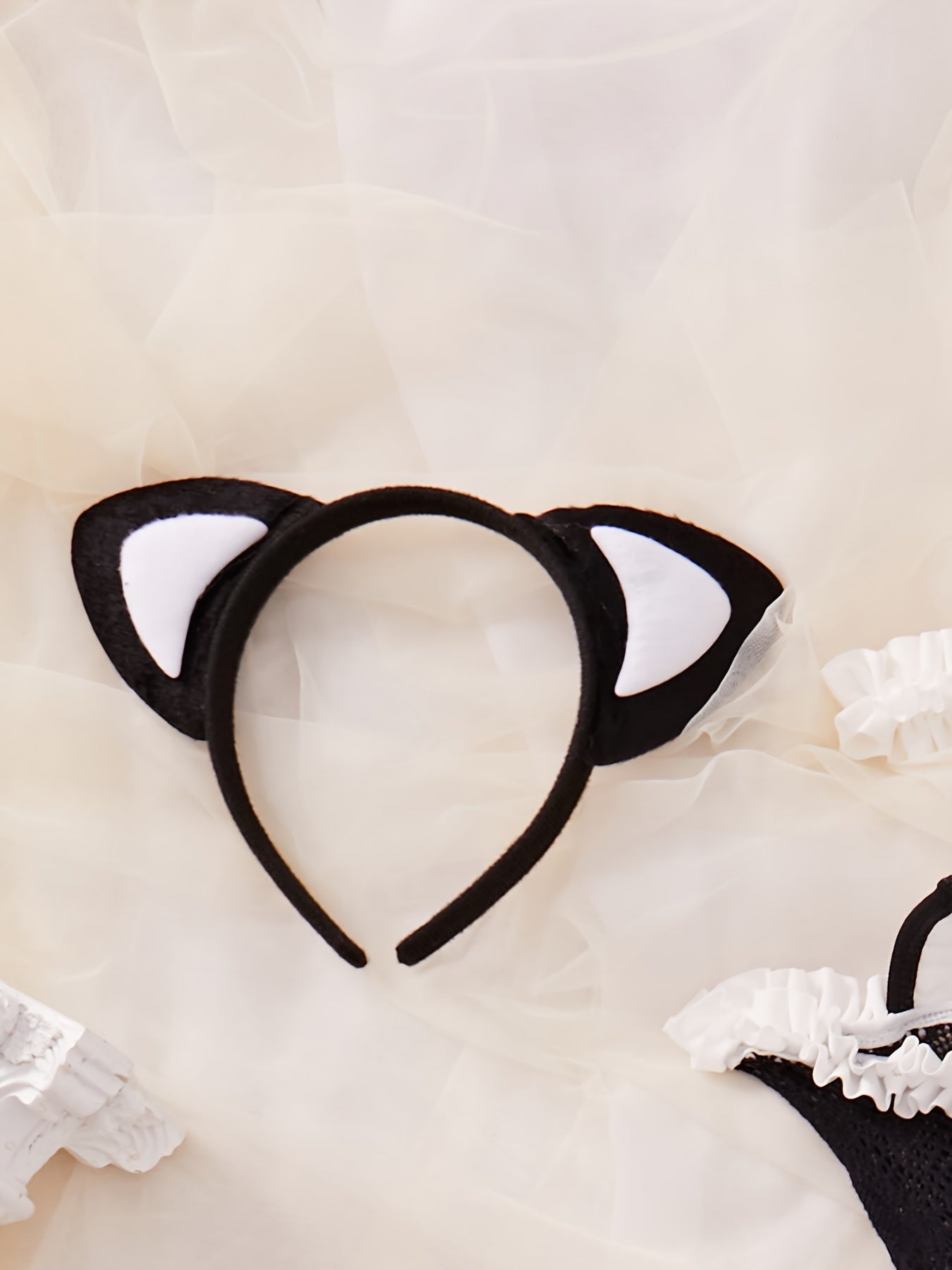 Women's Sexy Cosplay Cat Costume A-line Dress Gloves Stockings Headband Lingerie