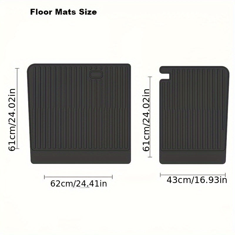 All-Weather TPE Floor Mats Set for Tesla Model 3 with Trunk and Backseat