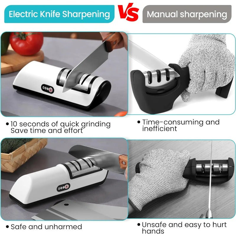 Electric Knife Sharpener for Professional and Home Use Rechargeable USB