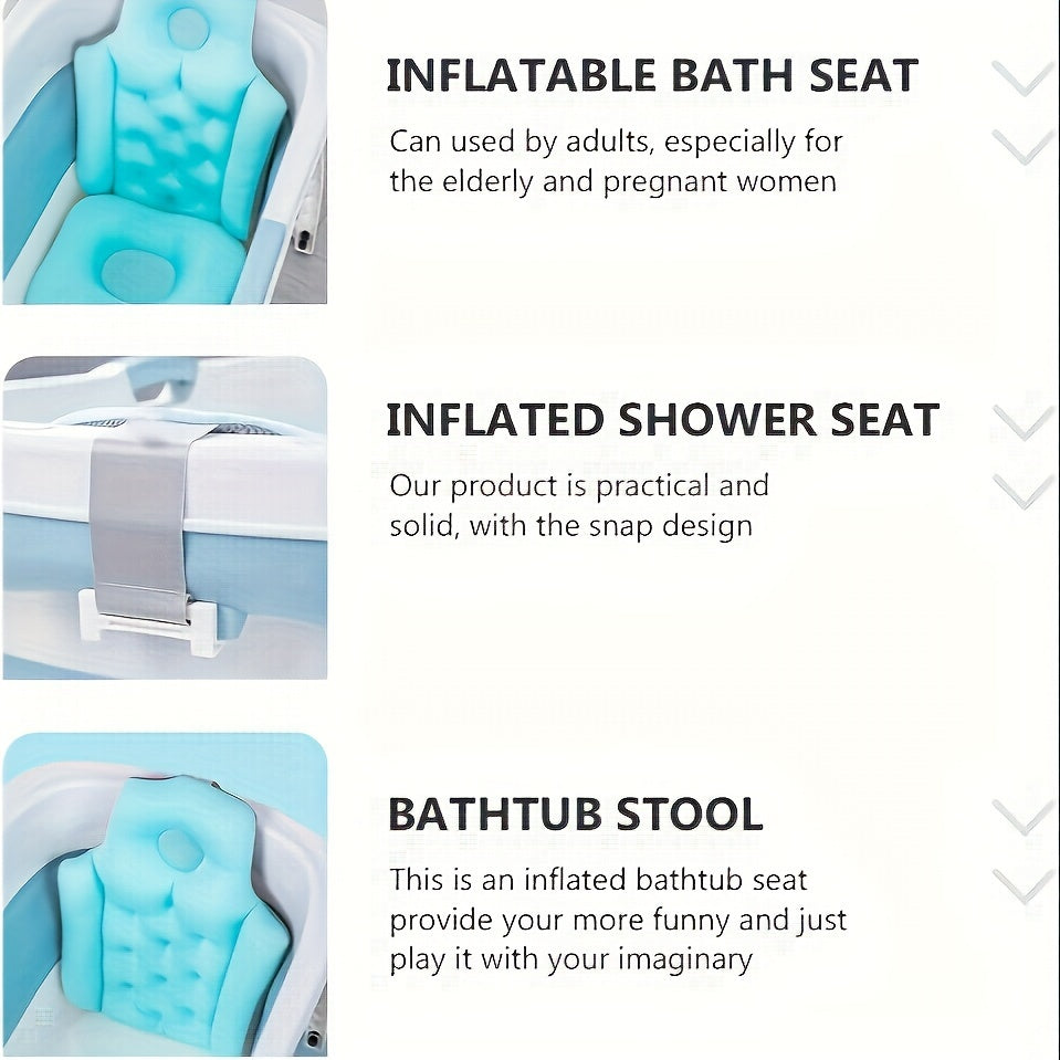 Full Body Waterproof Bath Pillow for Support in Pink or Blue