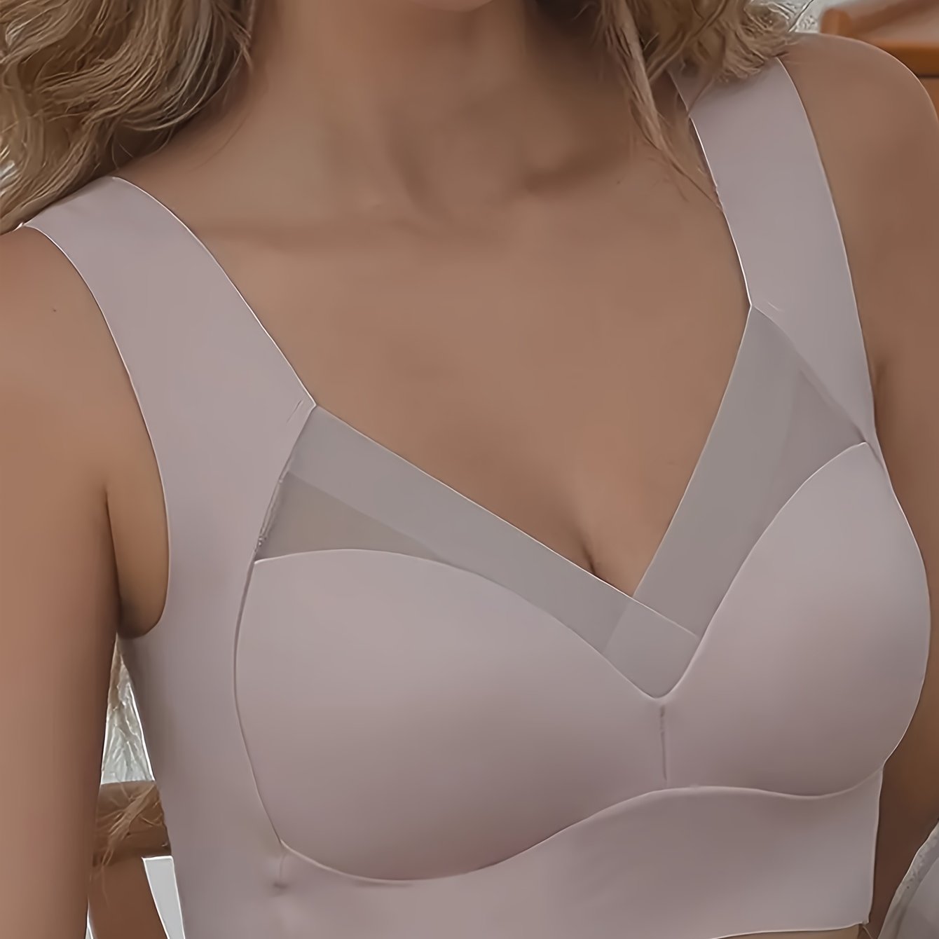 Women's Breathable Solid Color Vest Bra Underwear Without Steel Ring