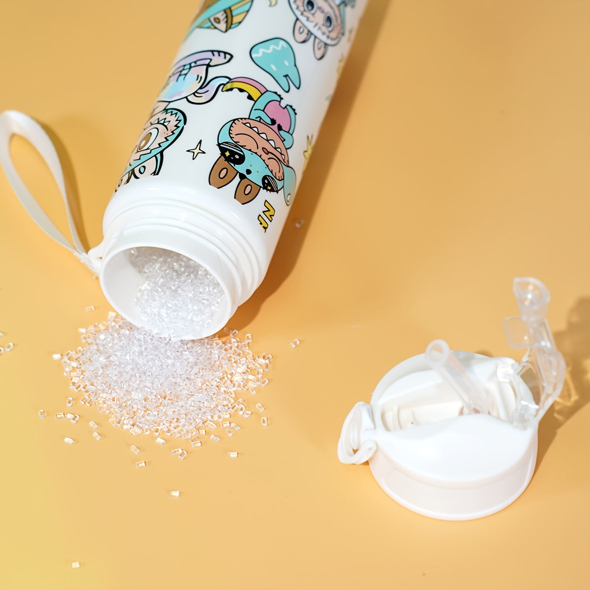 23oz suyuqlik o'tkazmaydigan portativ suv shishasi, sport, lager va maktab uchun qo'l halqasi bilan