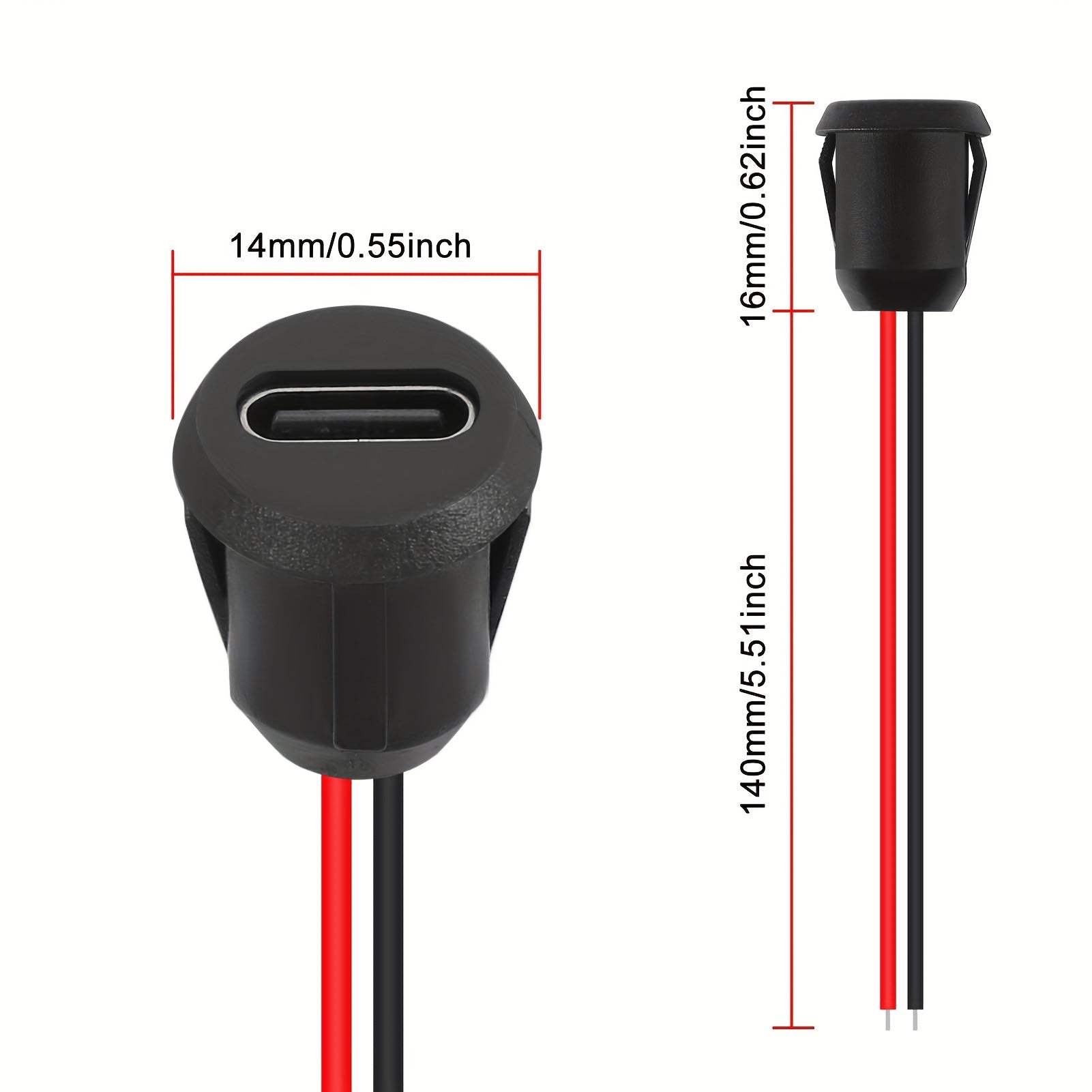 5 dona USB Type-C ayol ulanish porti tez zaryadlash uchun socketlar