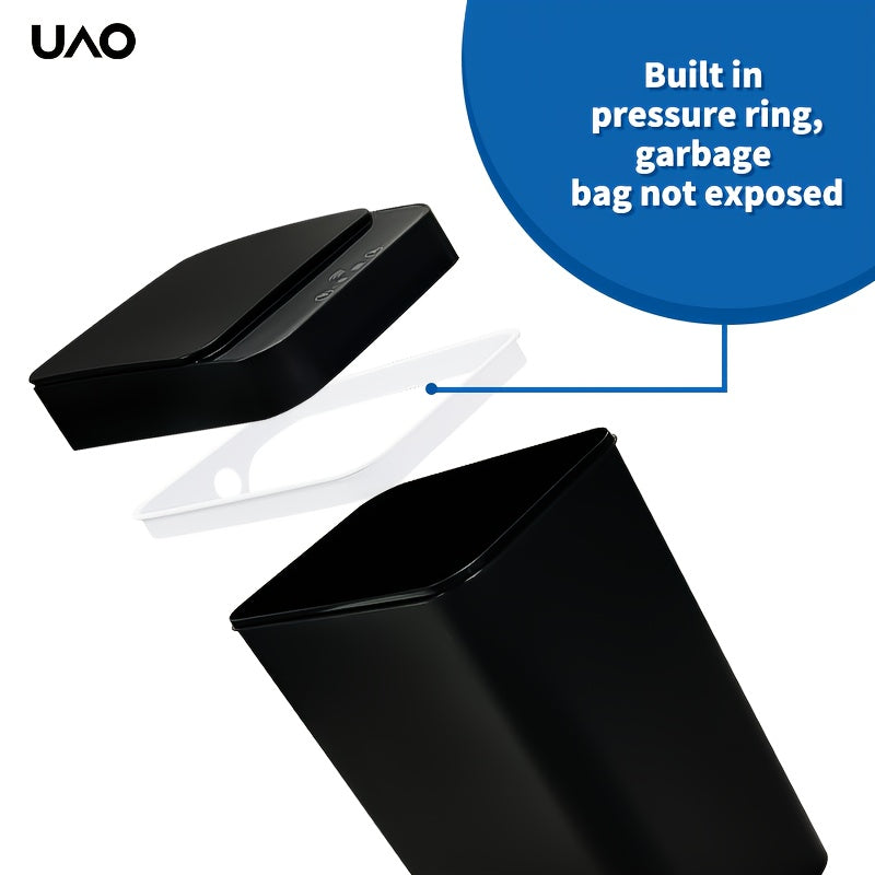 Batareyali Smart Slim Trash Can, oyoq bilan ochiladigan qopqog'i bilan oshxona va hammom uchun, hammom uchun ideal.