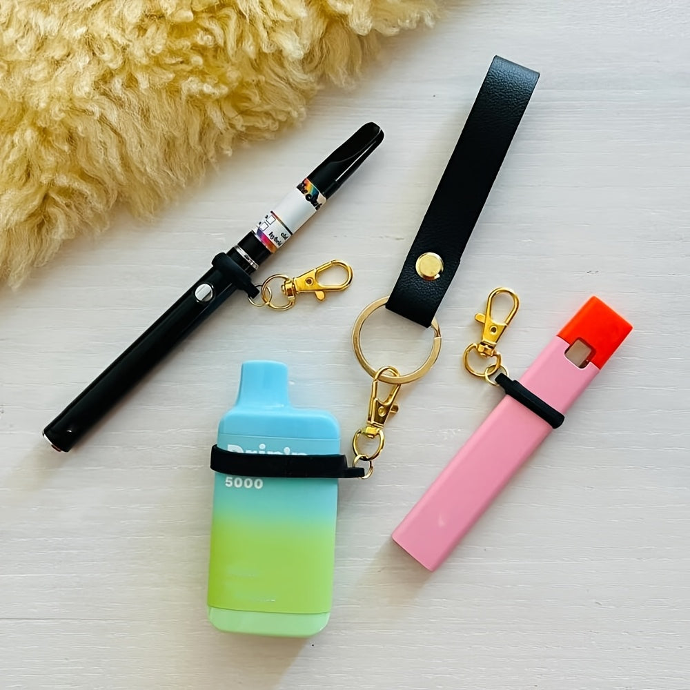 Unisex PU Leather Vape Holder Wristlet Pen Strap for Large and Small Devices