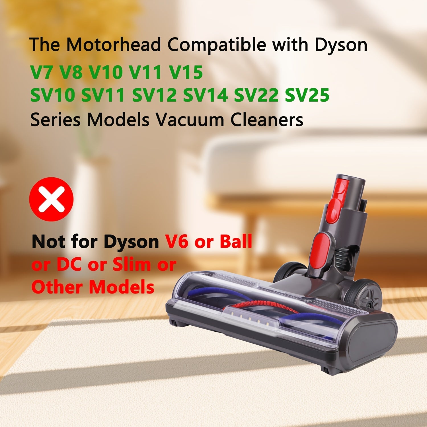 2025 Floor Brush Accessories for Dyson V7 V8 V10 V11 V15 SV Series Hard Floor and Carpet Cleaning