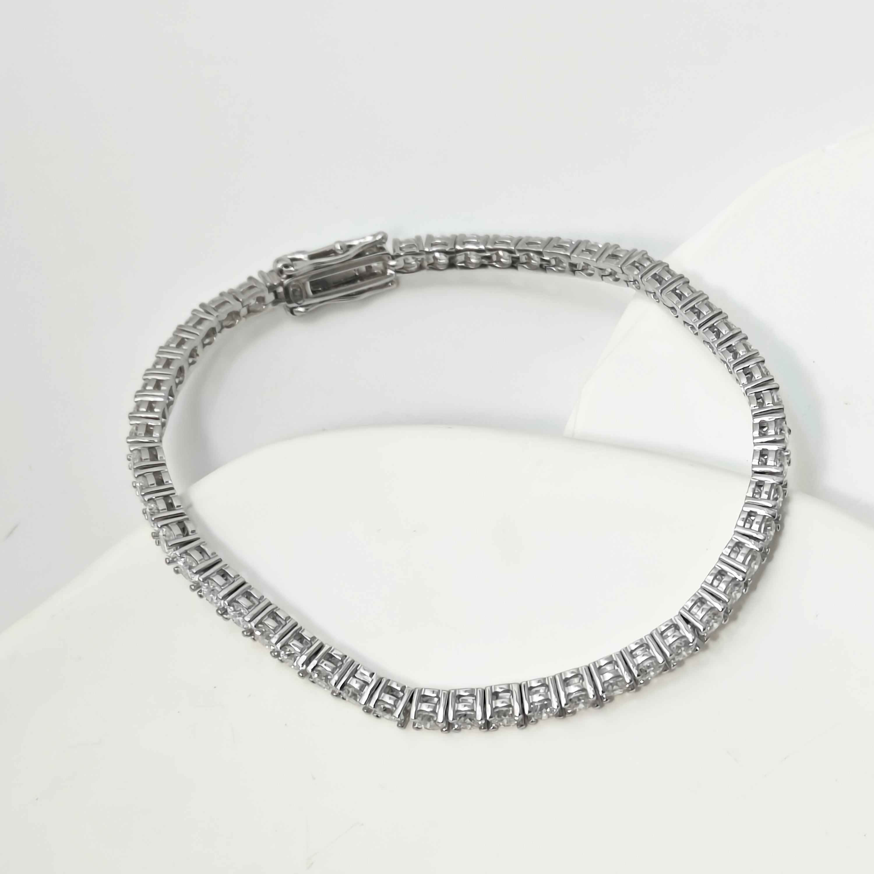 Moissanite Tennis Bracelet Sterling Silver Square Cut Elegant Jewelry for Women