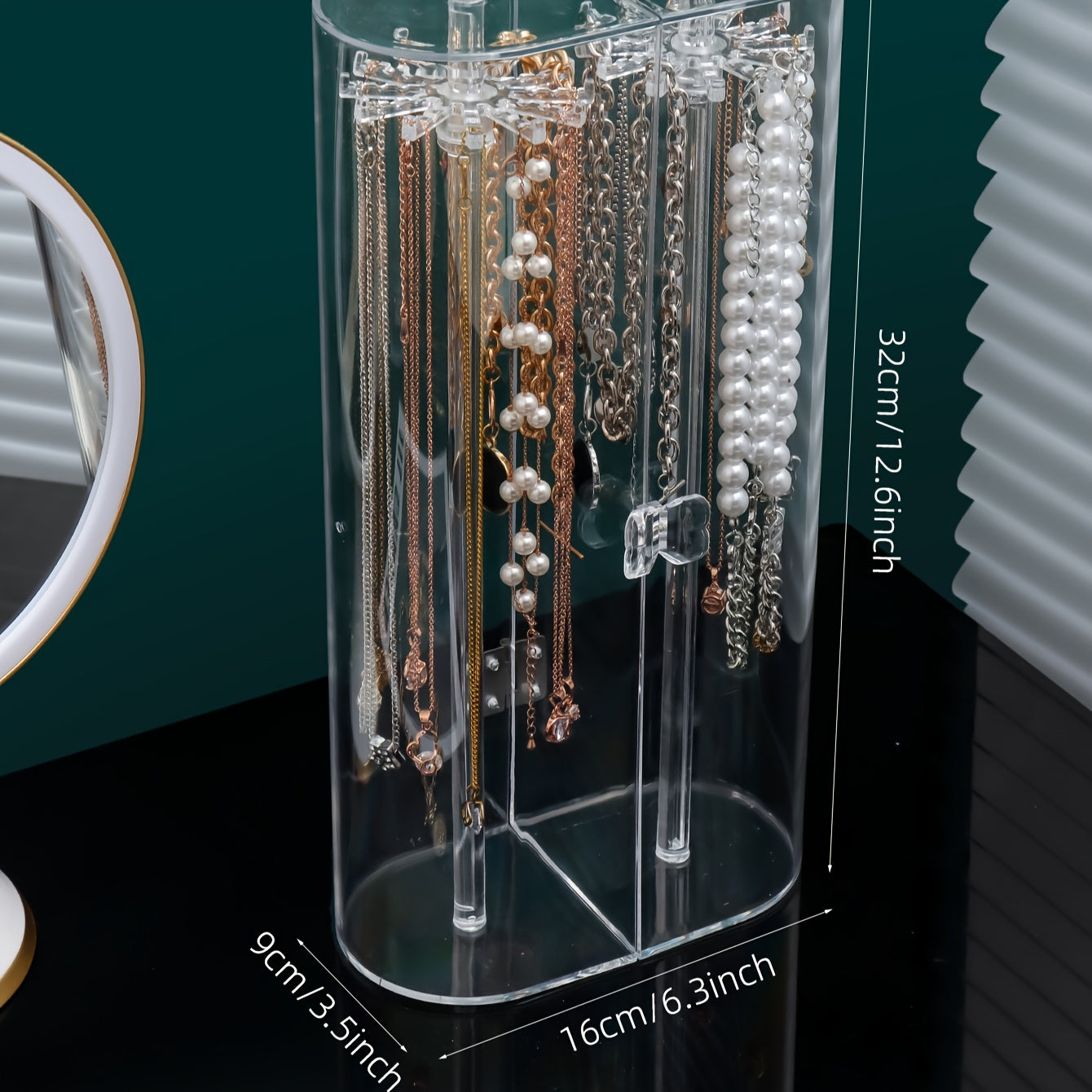 Пылезащитная коробка для хранения ожерелий с прозрачной витриной для организации украшений