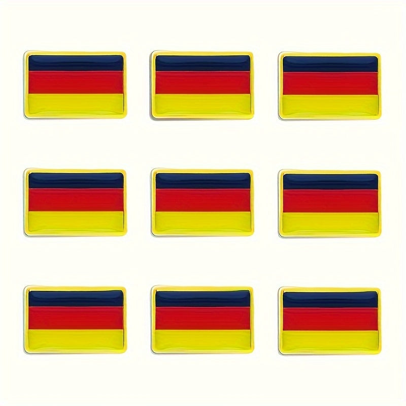 Коллекция из двадцати винтажных значков с флагом Германии, изготовленных из квадратных сплавов.