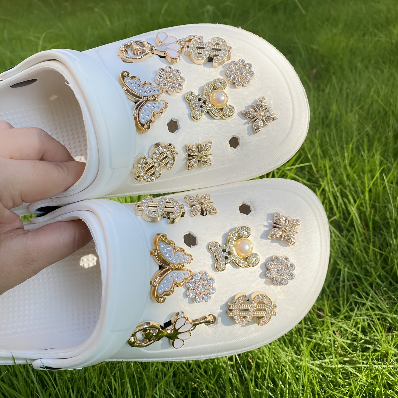 Kids Plastic Bling Shoe Charms Set Removable Animal and Insect Wing Accessories