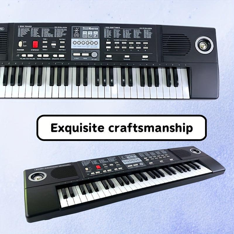 Children's Electronic Keyboard with Microphone 54 Keys 200 Tones Rhythms Demo Songs