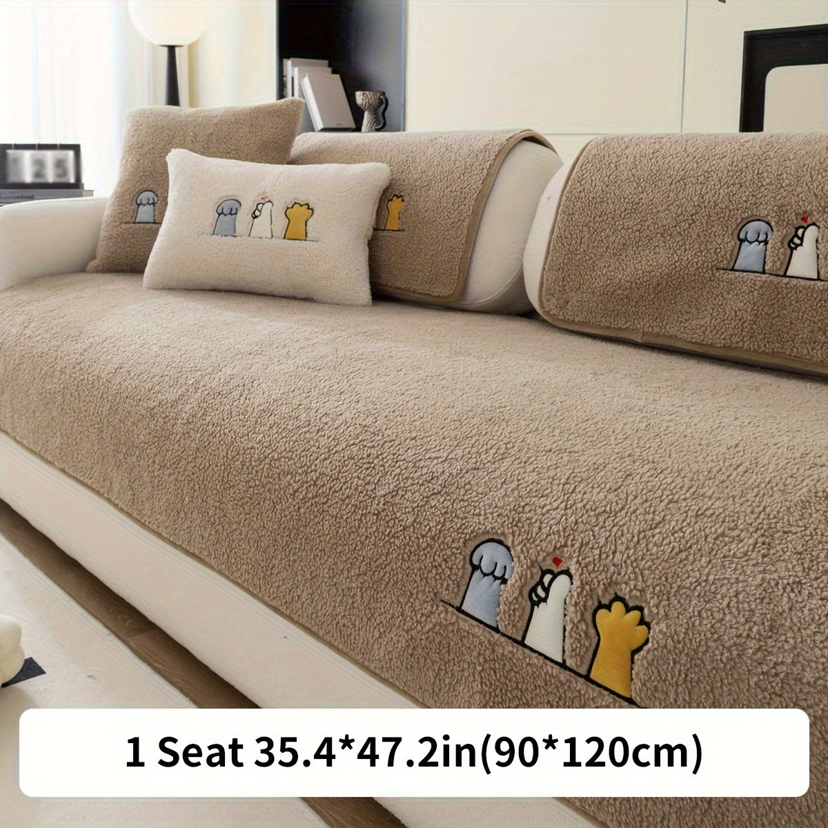 Plush Sofa Slipcover and Pillowcase Protects Furniture in Any Room