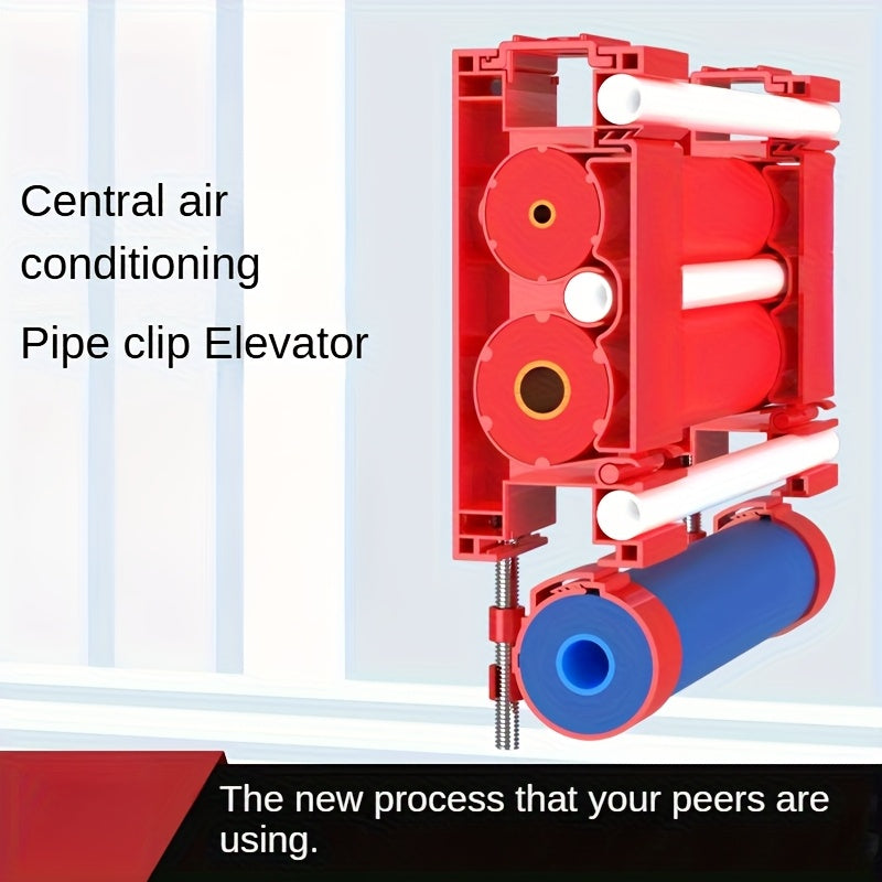 Red Plastic Central Air Conditioning Pipe Hanger with Snap-On Clips