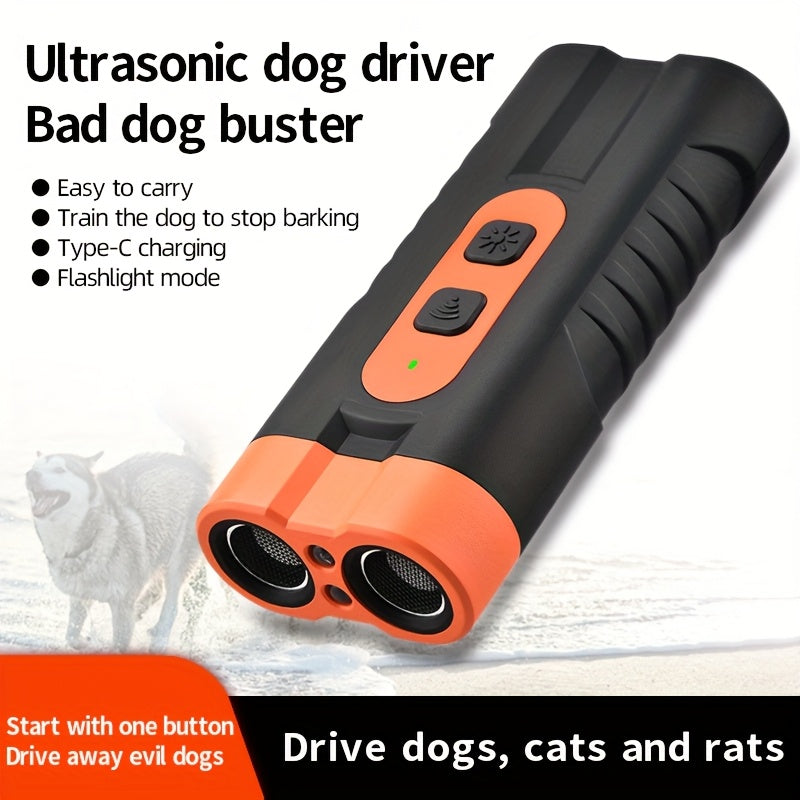 Dual-Head Ultrasonic Dog Repeller Long-Range Bark Control Scare Device
