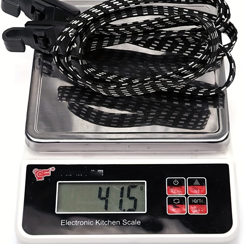 Correa de equipaje para bicicleta ajustable de uso pesado, cuerda elástica tipo bungee, negra