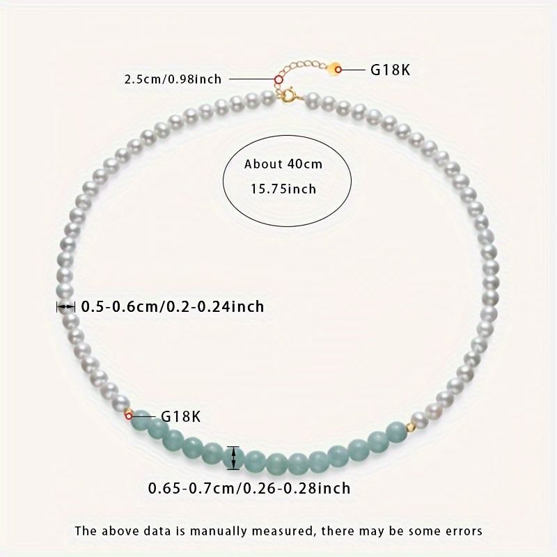 Elegant MUFAN Ayollar uchun Moda Marvarid Zanjiri Tabiiy Shirin Suv Marvaridlari (5-6mm) S925 Kumushda. Moslashuvchan Uzunlik va Retro Uslub, Kundalik Kiymak va Sovg'a Berish uchun Mukammal. Sovg'a Qutisi bilan Birga va Iyul Tug'ilgan Kuni uchun Ideal.