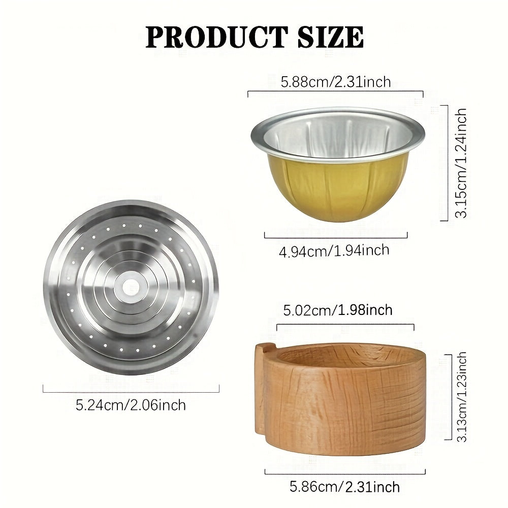 1, 2 yoki 3 ta qayta ishlatiladigan espresso podlari to'plami, VertuoLine mashinalari bilan mos kelishi uchun mo'ljallangan qopqoq bilan. Ushbu qahva filtr vositasi espresso ixlosmandlari uchun zarur bo'lgan uy jihozi.