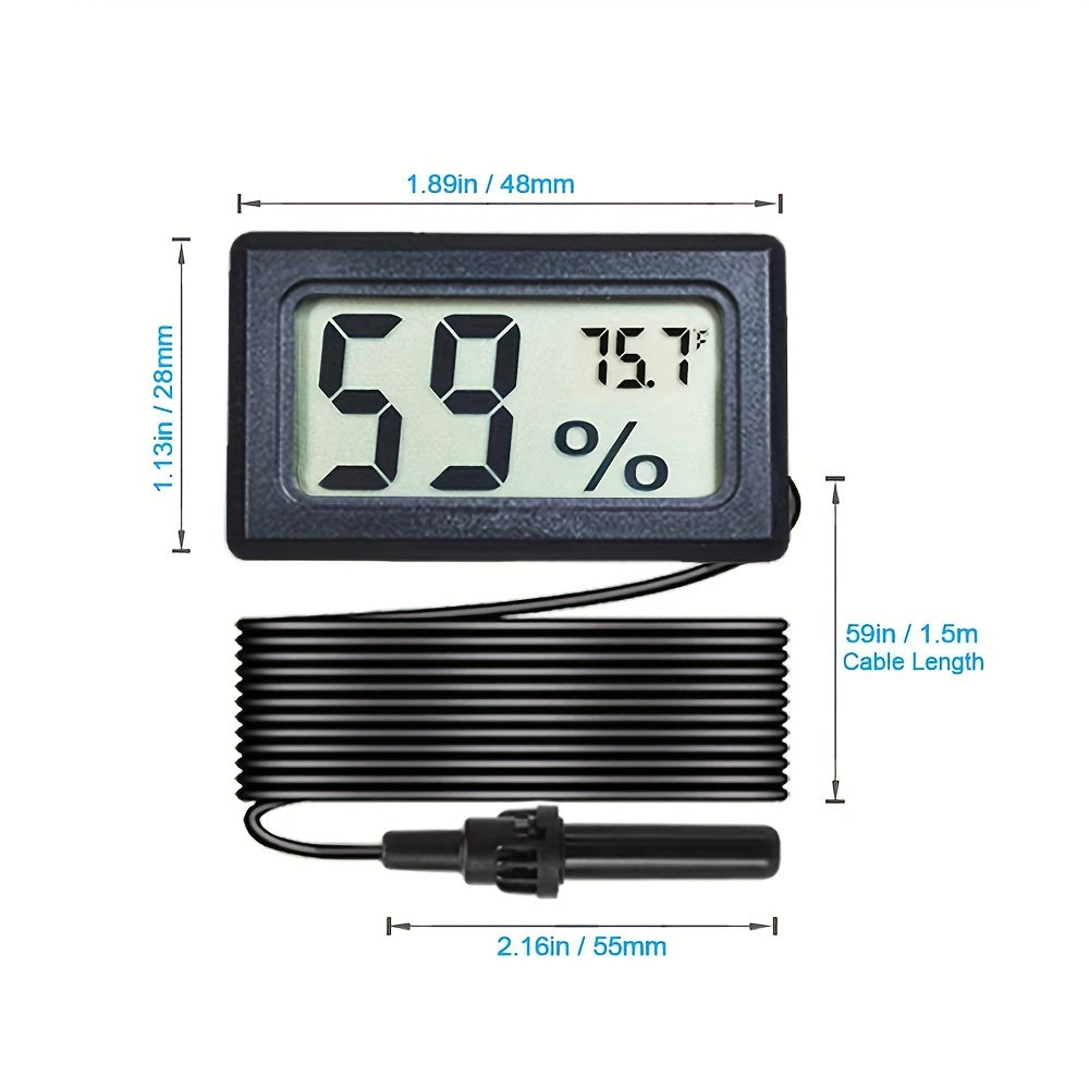4/6/12 Pcs Mini Digital Hygrometer Thermometer with Probe for Reptile Incubator