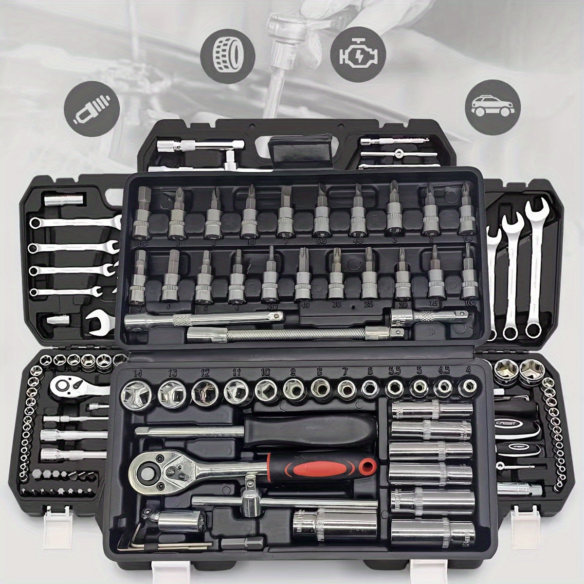 Multi-Function Tool Set Chrome Vanadium Steel for Vehicle and Bicycle Repairs