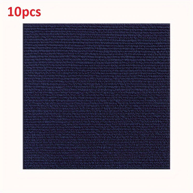 10 ta yopishqoqsiz, suv o'tkazmaydigan kvadrat gilam plitkalar to'plami, 30.48 sm, yashash xonasi, oshxona, ofis uchun