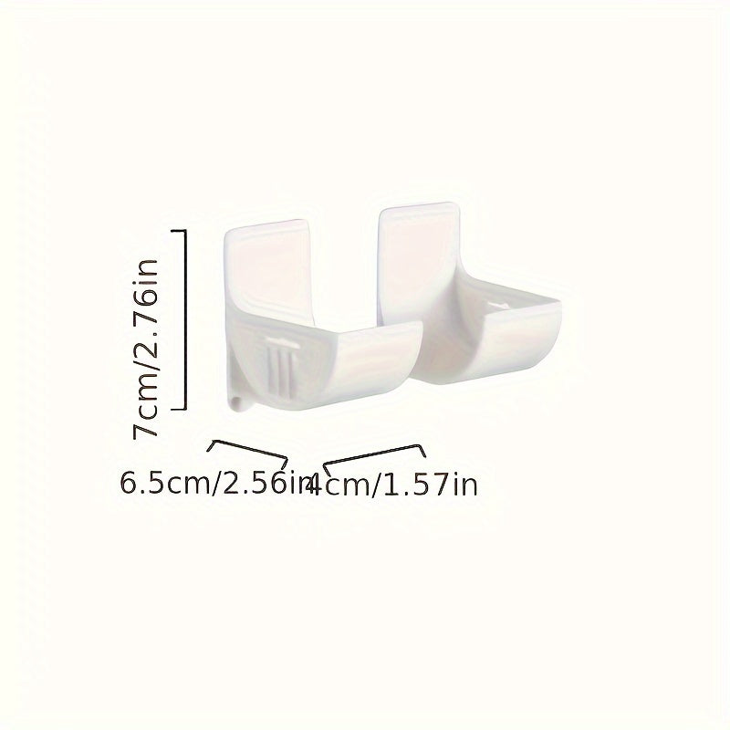 4 Pack White Plastic Kitchen Storage Racks Adhesive Mount for Cling Film and Bags