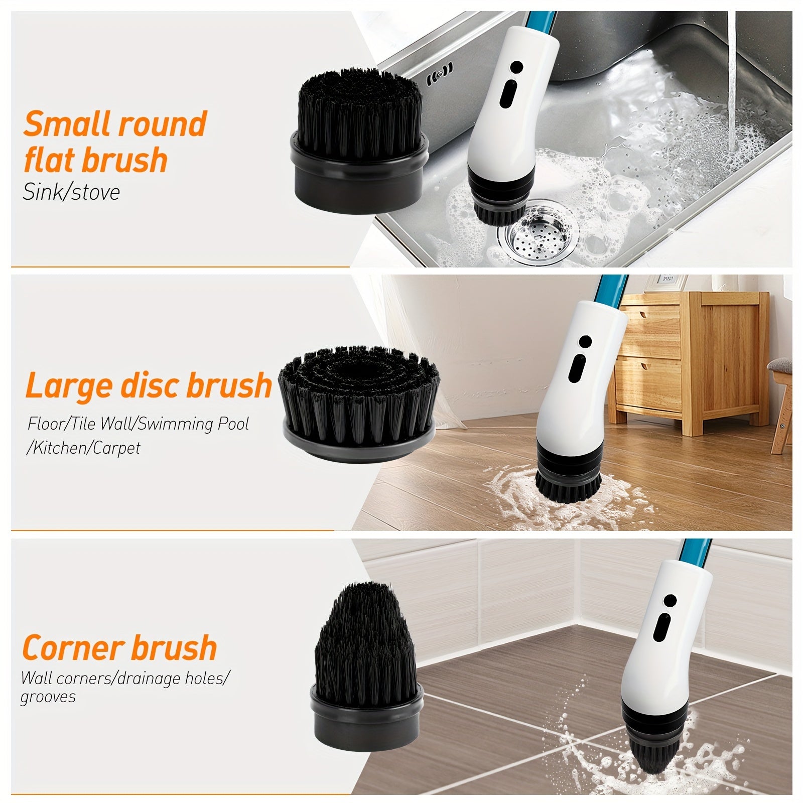 IAGREEA Elektrik aylanuvchi tozalovchi, sabun tarqatuvchi, USB zaryadlash va turli yuzalar uchun ko'p funksiyali tozalovchi cho'tka to'plami - 9/7/5 almashtiriladigan boshlar, ikki tezlik, qayta zaryadlanadigan litiy.