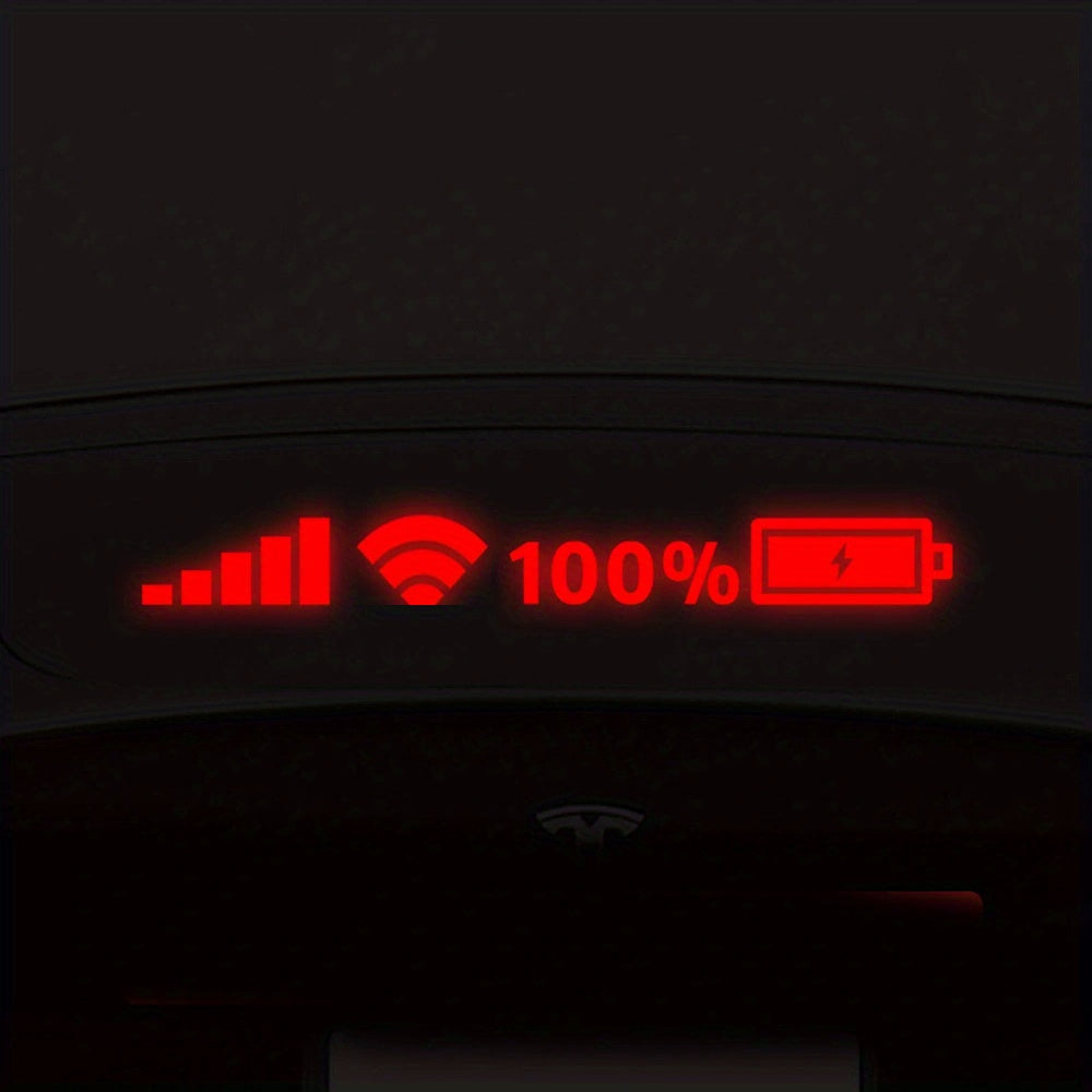 Car Reflective Wifi Battery Level Stickers Colorful Waterproof Decals