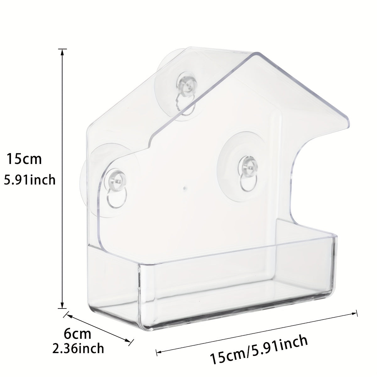 Ochiq havoda yovvoyi qushlar uchun akril qushlar uchun oziqlantiruvchi, bog' bezaklari, bardoshli, shaffof oziqlantirish stantsiyasi