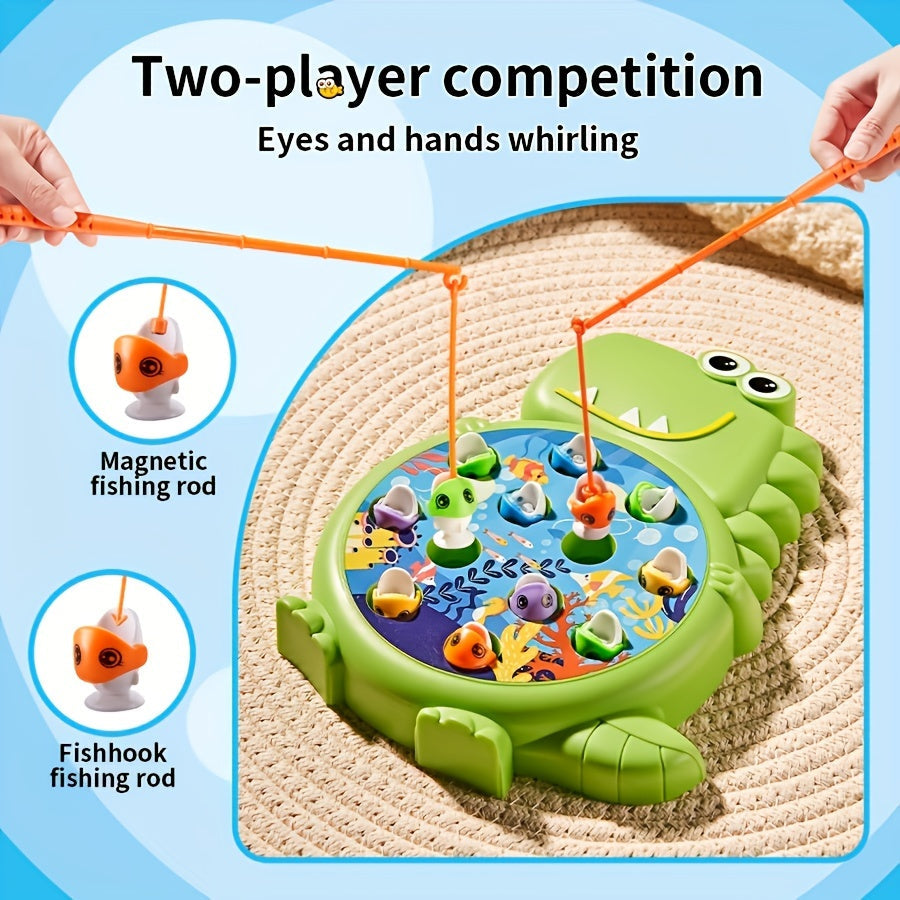 Educational Dinosaur Fishing Game Set for Kids Green Blue Interactive Toy