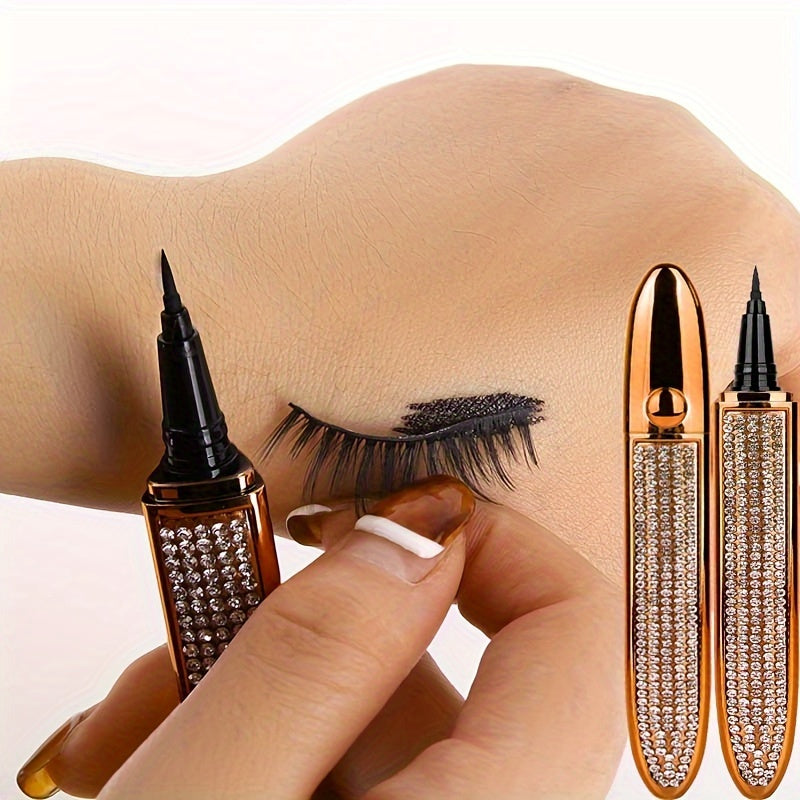 Women Long Lasting Waterproof Glitter Liquid Eyeliner 2-in-1 Self-Adhesive Glue Pen