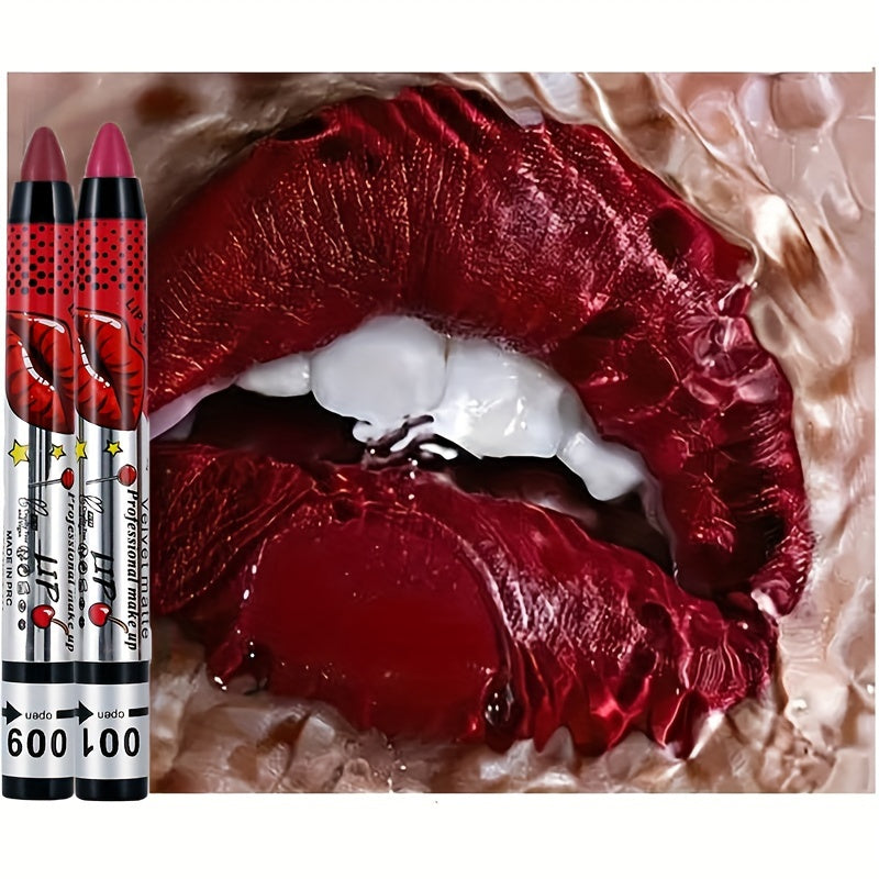 Mujer Bolígrafo de delineador de ojos y labios mate perlado 2 en 1 resistente al agua