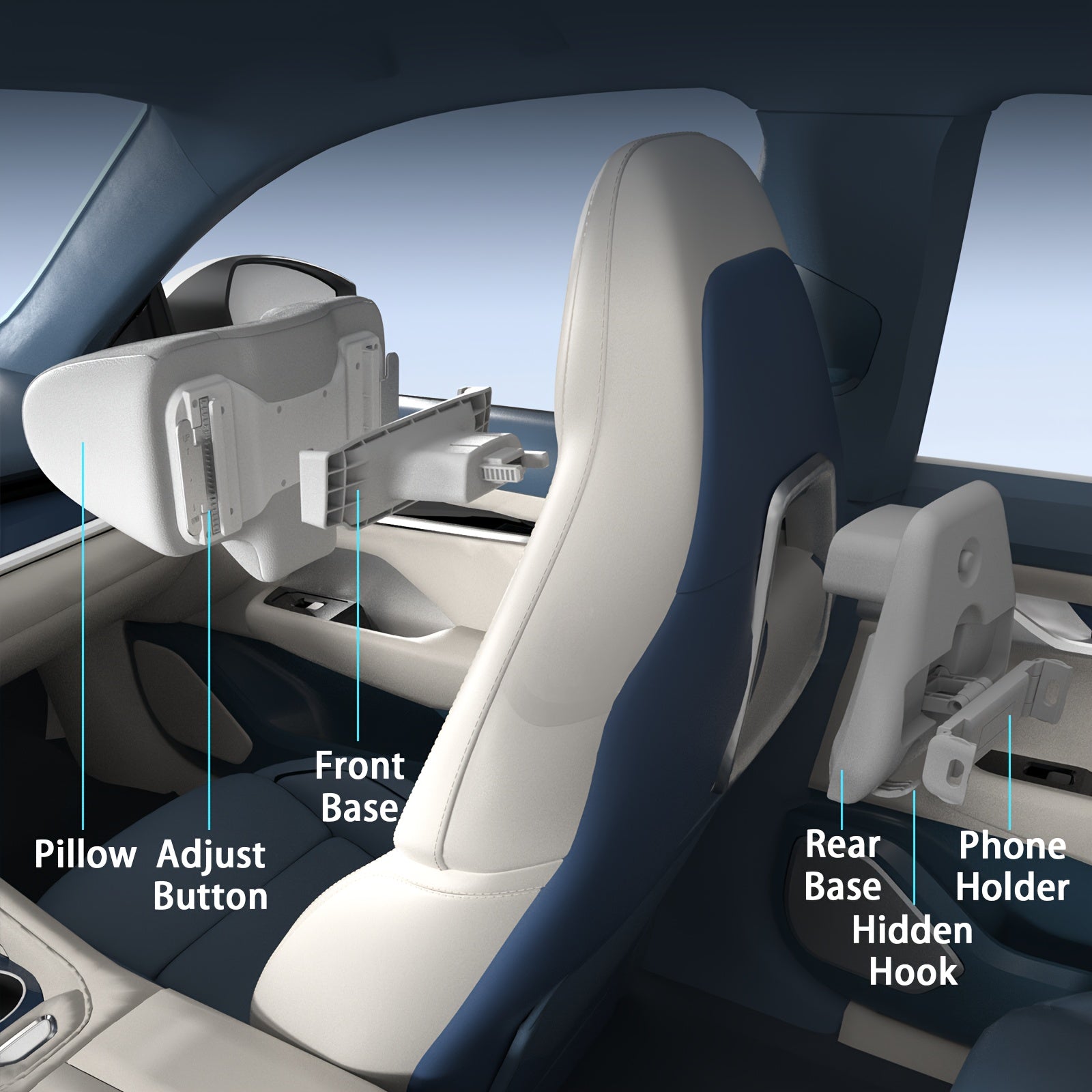 Эргономическая подушка для автомобильной подголовника из памяти с регулируемой высотой для всех водителей