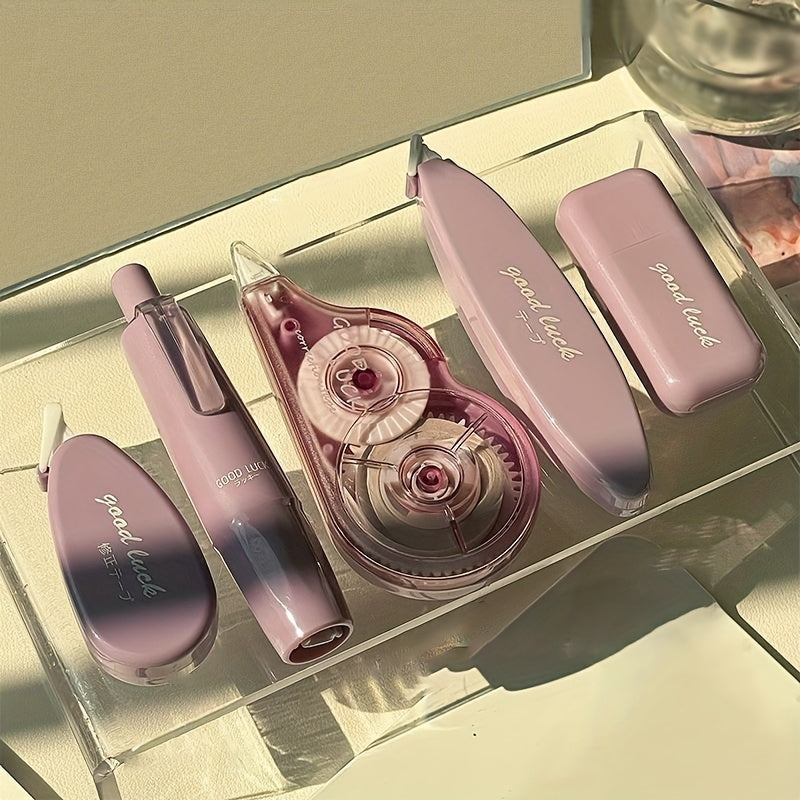 Набор из 5 корректирующих лент для школы и офиса, мгновенное исправление ошибок, прочный материал PET