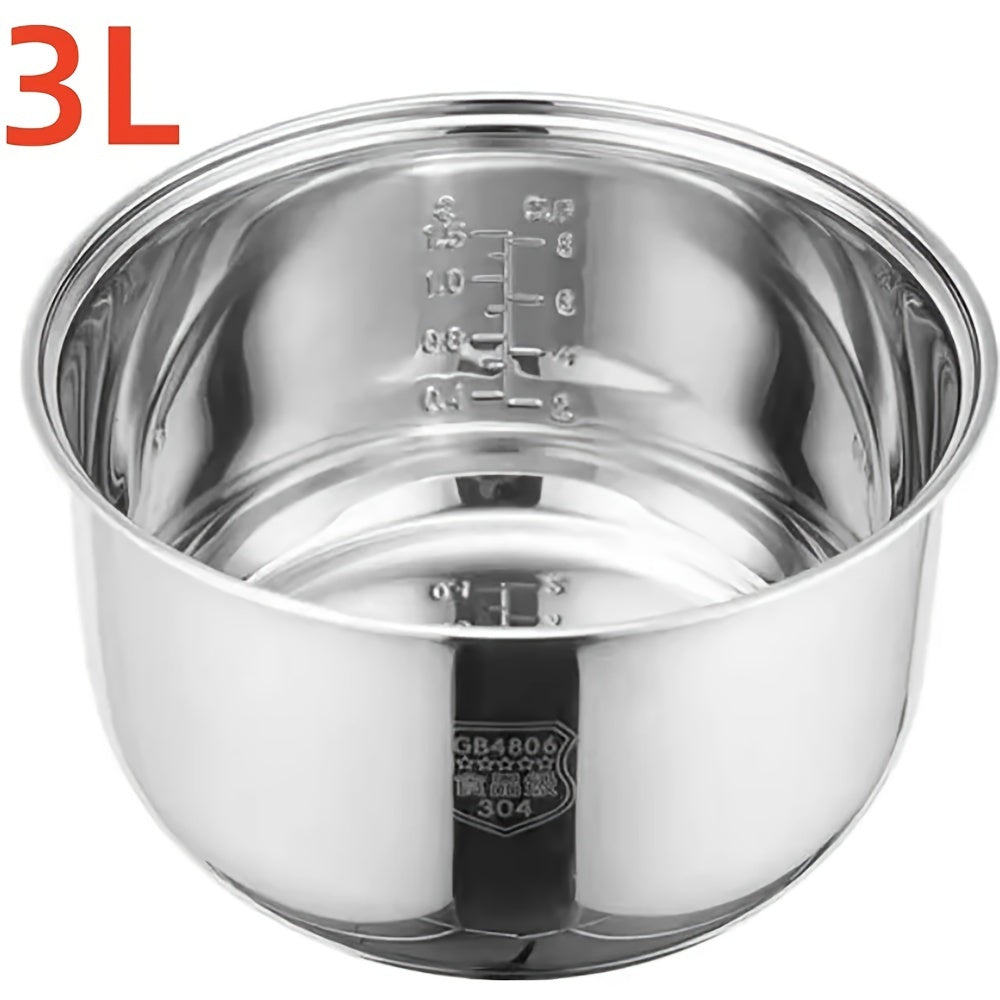 304 Stainless Steel Rice Cooker Pot Set with Non-Stick Inner Liner and Steamer Basket