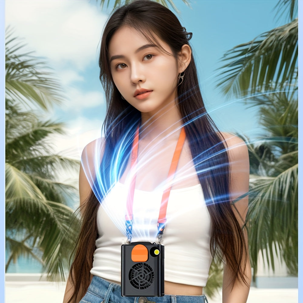 Portativ qayta tiklanadigan, bladeless klip fan, bel, bo‘yin va qo‘lda ishlash uchun mos. Tashqi sport, baliq ovlash, velosipedda yurish va oshxona uchun ajoyib.