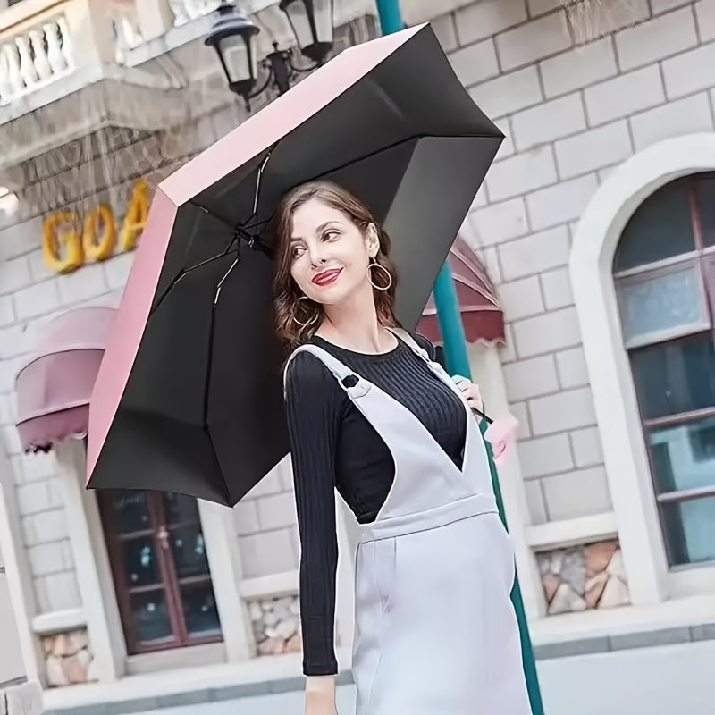 Adult Folding Umbrella with UV Protection, Lightweight Compact Design, Plastic Handle