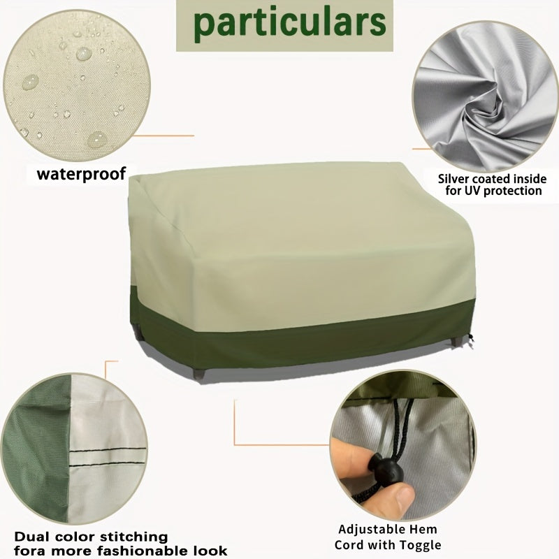 Outdoor Furniture Cover Waterproof UV Protection Beige Green Rip-Resistant Patio Sofa Cover
