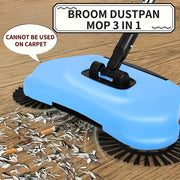 3-in-1 Manual Push Sweeper Vacuum for Pet Hair Dust and Debris on Hardwood Tile Floors