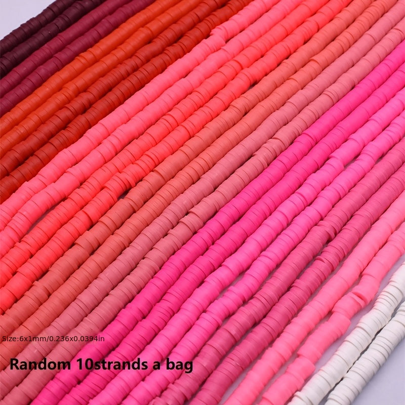 4800 Pieces of Handmade Polymer Clay Beads 12 Strands 6x1mm for Jewelry Making