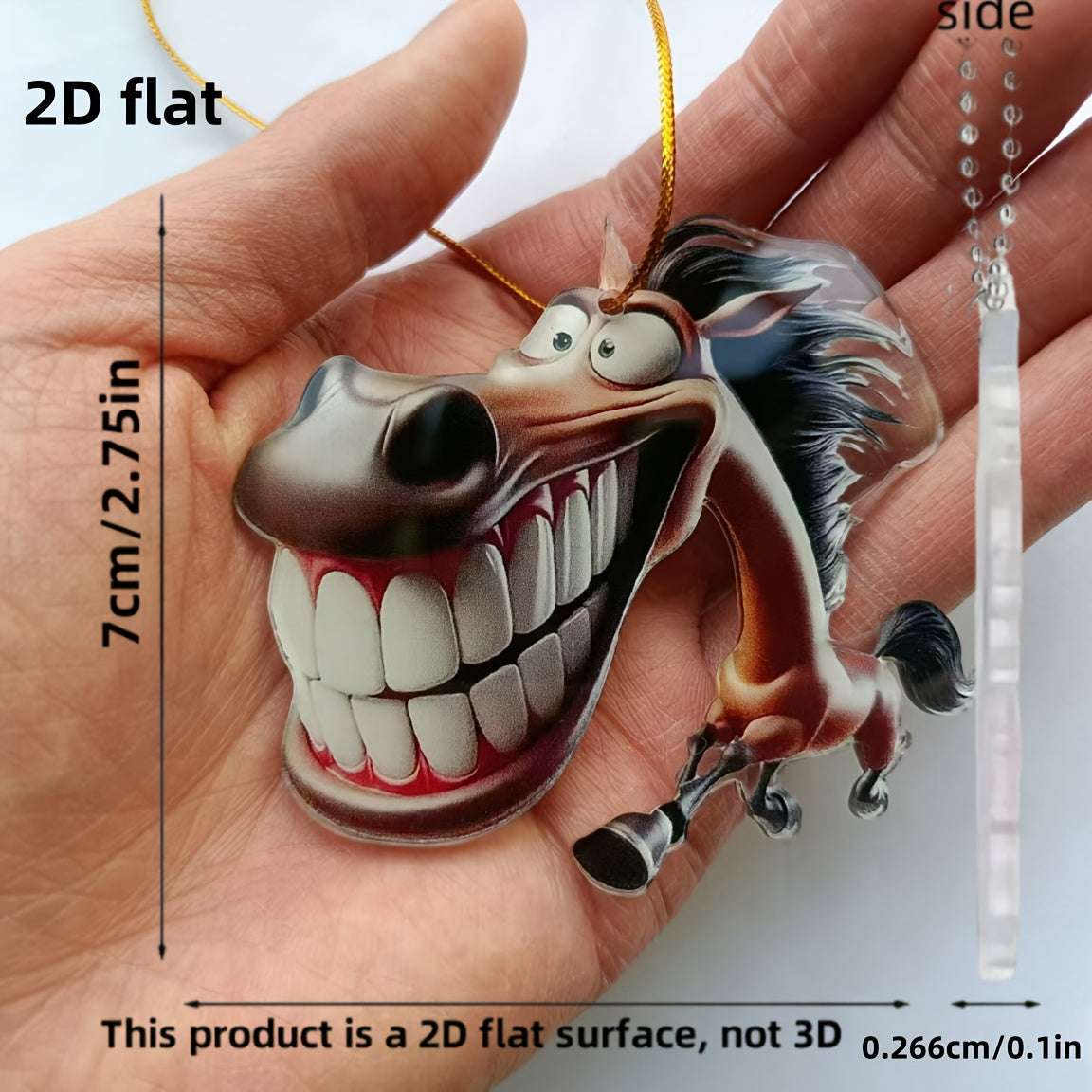 Милый коричневый конь на акриловом брелоке для автомобиля, сумки и декора