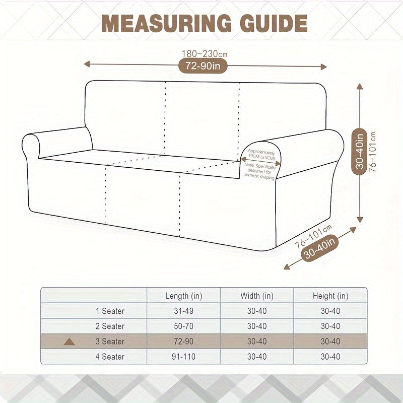 Thickened Jacquard Sofa Cover All-Elastic Bottom for 1-4 Seater Pet-Friendly