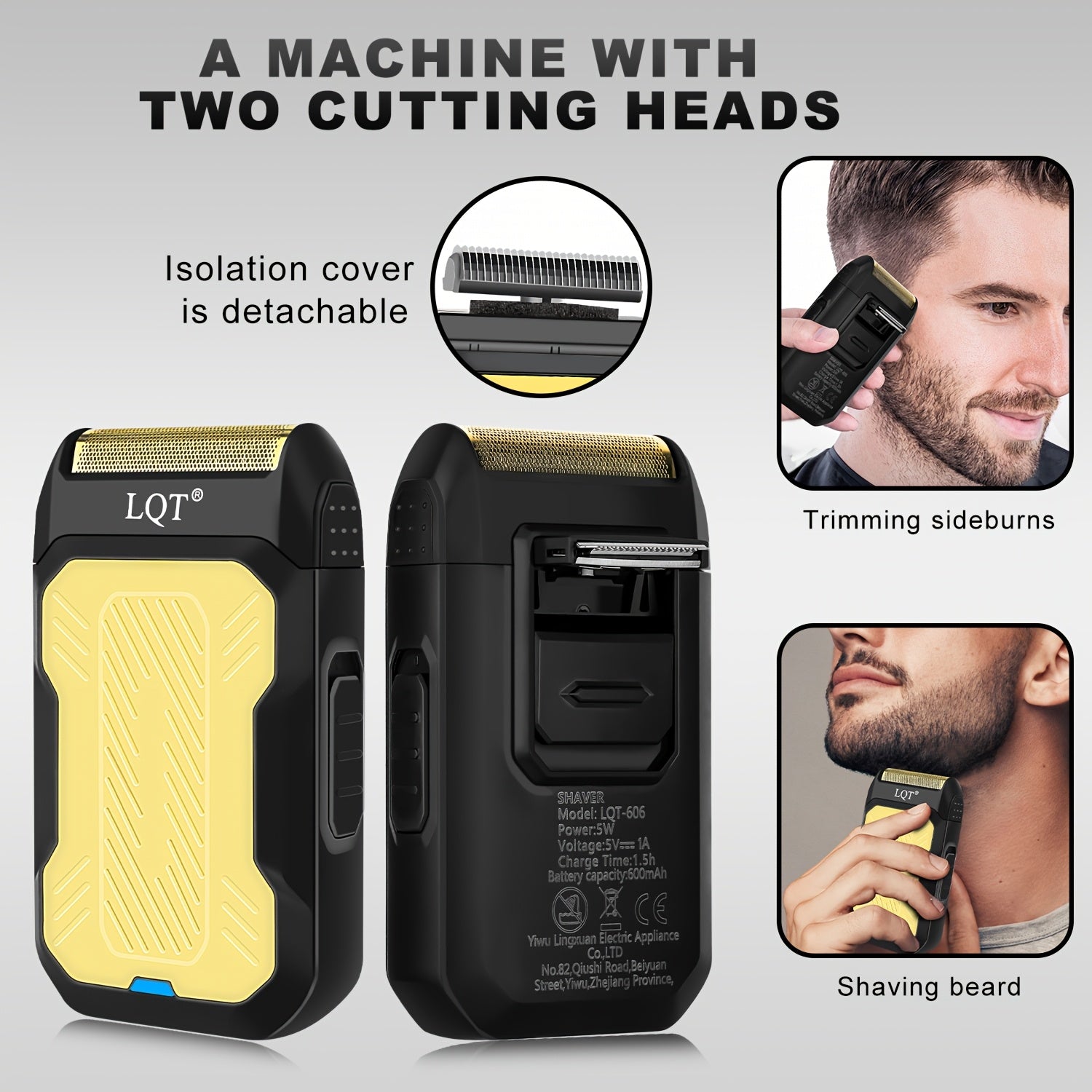 3pcs Professional Men's Electric Hair Clipper Set USB Rechargeable Wireless Gift for Hair Professionals