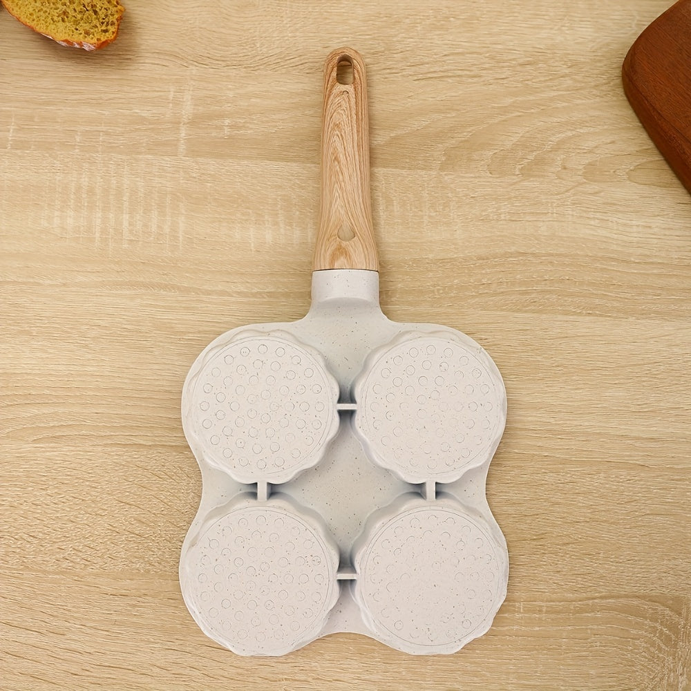 Alüminiy 4-bo'limli yopishqoqsiz qovurilgan panjara, tuxum va pancake uchun non-stick qovurilgan skilet